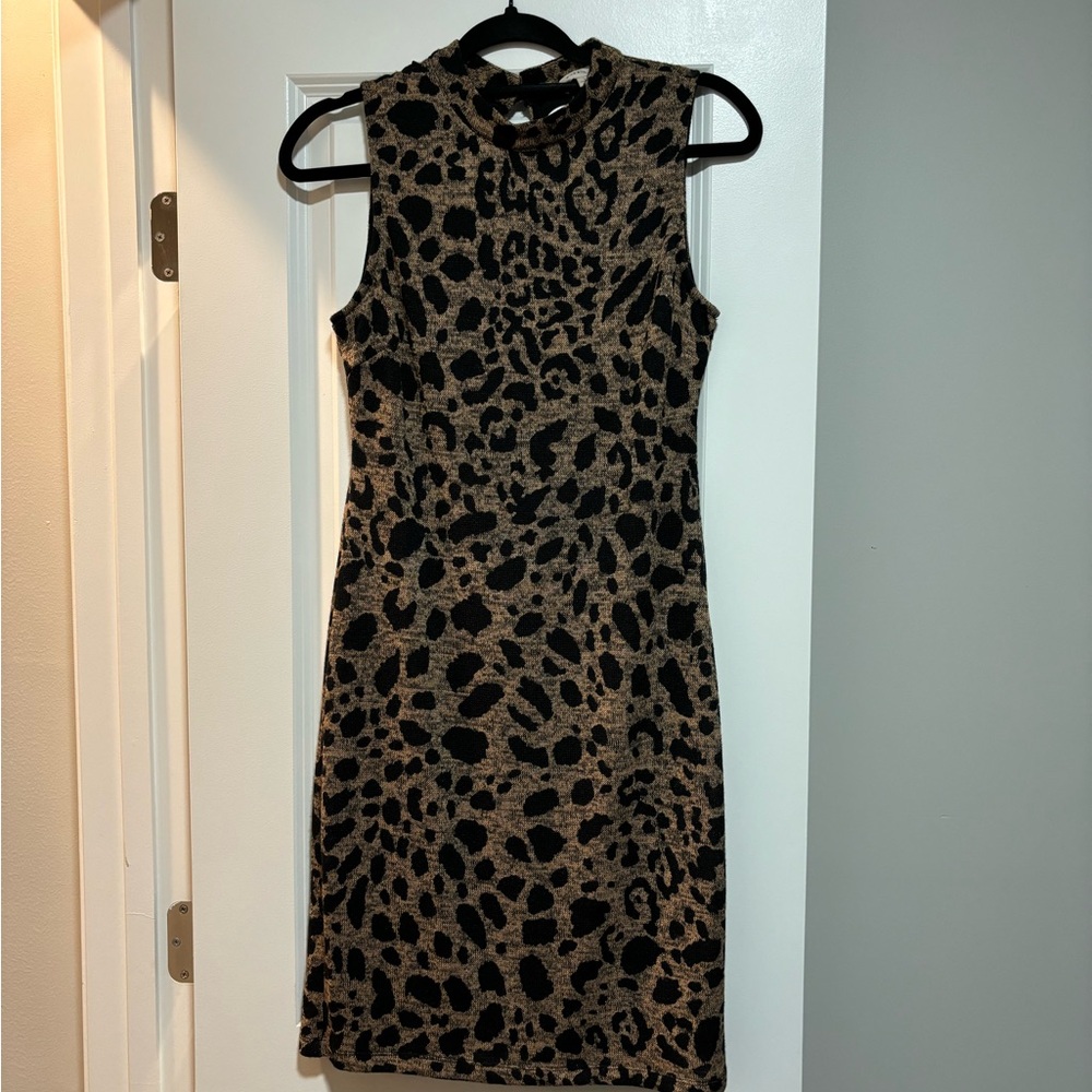 GILI High Neck Cheetah Print Dress (new with tags)